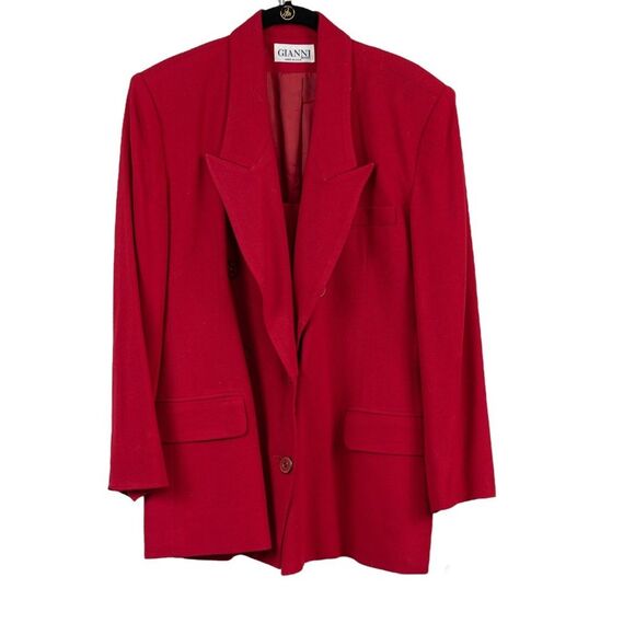 Gianni vintage double breasted red blazer jacket size 12 - Picture 1 of 12